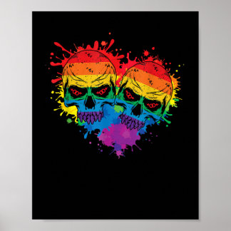 Affiche Lgbt Gay pride de coeur crâne Rainbow Love LGBT Su