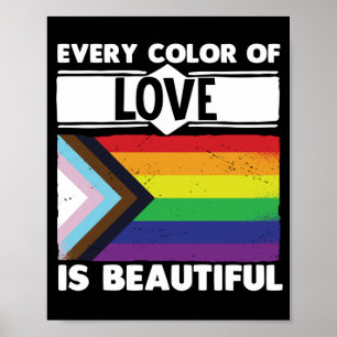 Affiche LGBT Gay pride Mois Chaque Couleur D'Amour Est