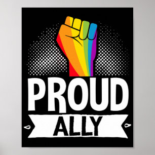 Affiche LGBT Gay pride Mois Fière Ally Poing