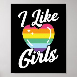 Affiche LGBT Gay Pride Month  I Like Girls