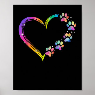 Affiche LGBT Heart Rainbow Dog Paw LGBT Pride Soutien LGBT