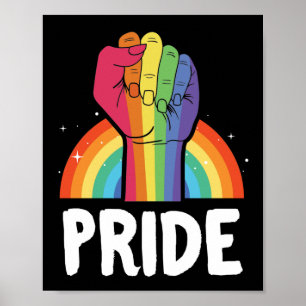 Affiche LGBT Mois Gay pride Fierté Rainbow Poing