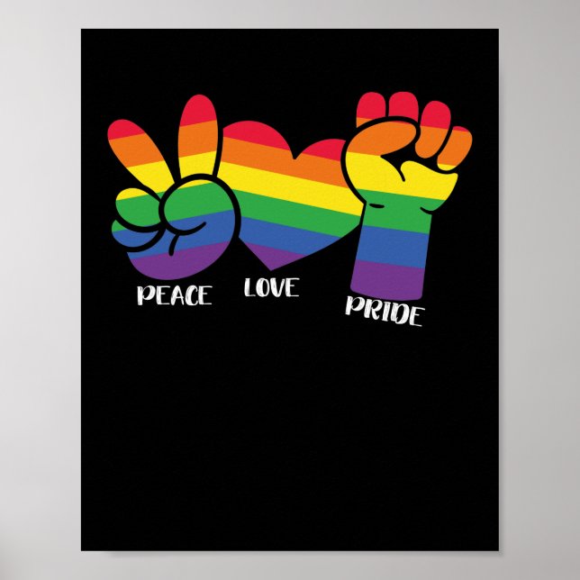 Affiche LGBT Mois Gay pride Paix amour Presse (Devant)