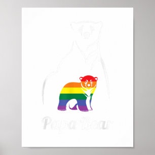Affiche LGBT Papa ours Gay pride Egalité des droits Arc-en