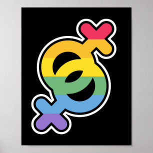 Affiche LGBT+Pride. Arc en ciel.