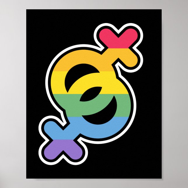Affiche LGBT+Pride. Arc en ciel. (Devant)