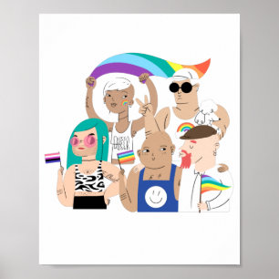 Affiche LGBT+Pride. L'amour GAY. drapeau arc-en-ciel.