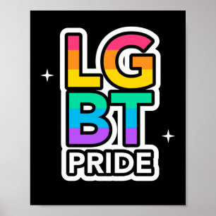 Affiche LGBT+PRIDE. Rainbow love