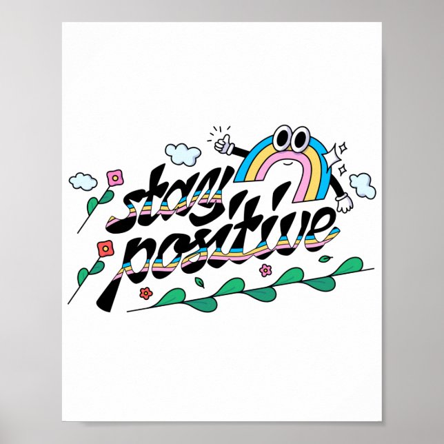 Affiche LGBT+Pride. Reste positif. (Devant)