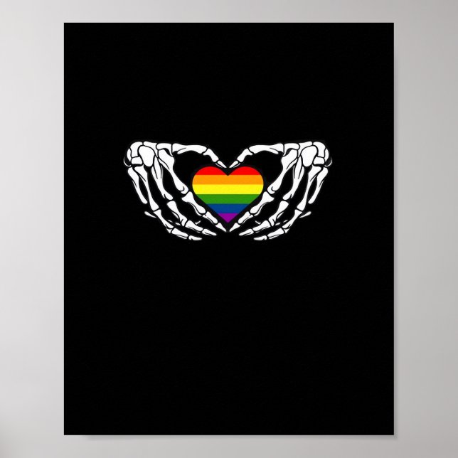 Affiche Lgbt Pride Squelette Halloween Goth Heart Classic (Devant)