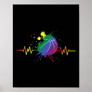 Affiche Lgbt Rainbow Sketll Battement de coeur Fierté Gay
