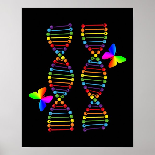 Affiche LGBTQ DNA Rainbow Flag Butterfly Gay Pride Month L (Devant)