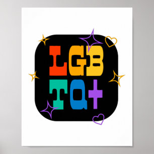 Affiche LGBTQ+. FIDE+LGBT. Arc-en-ciel