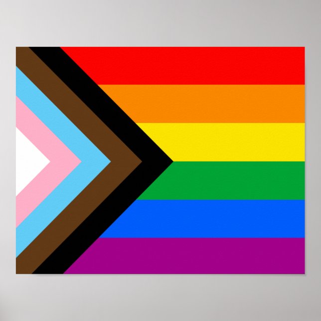 Affiche LGBTQ+ Indicateur de fierté de progrès (Devant)