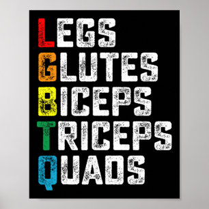 Affiche Lgbtq Legs Glutes Biceps Triceps Quads Funny Gym G