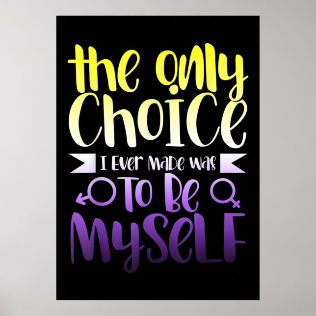 Affiche LGBTQ Queer Non binaire Androgyne Non binaire (Devant)