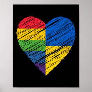 Affiche Lgbtq Ukraine Gay Pride Cœur Pour Gay Et Lesbienne