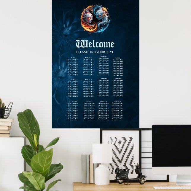 Affiche L'harmonie élémentaire, yin et yang de la nature. (Bureau à domicile)