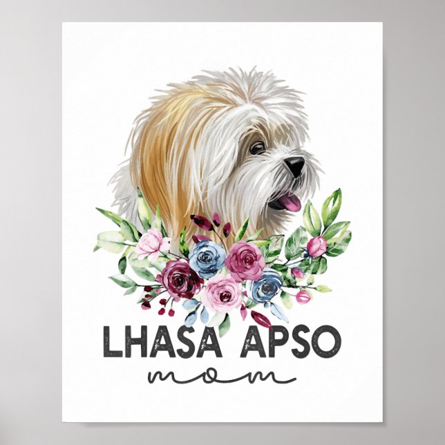 Affiche Lhasa Apso Chemise Cadeaux Chien Maman (Devant)
