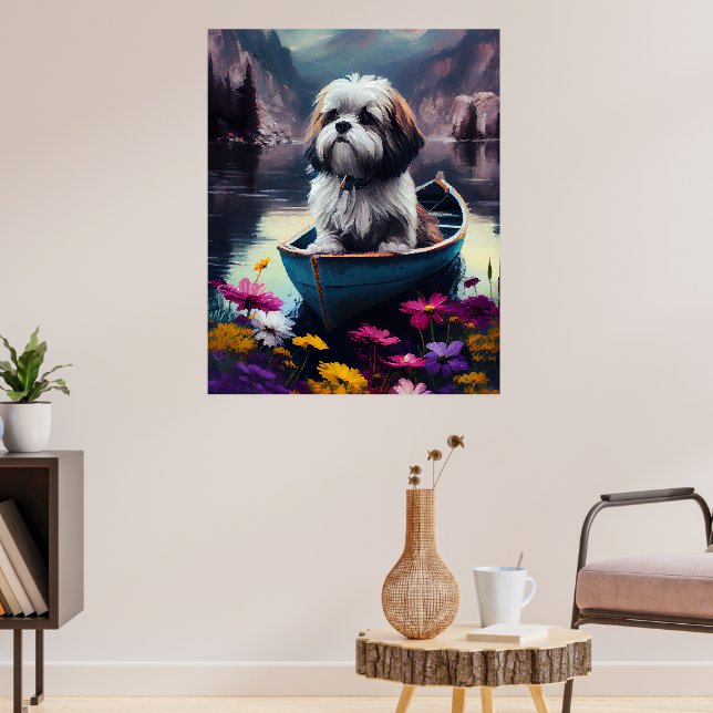 Affiche Lhasa Apso sur une pagaie : Une aventure pittoresq (Salon 3)