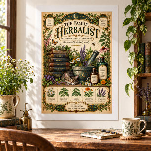 Affiche L'Herboriste de la Famille Apothicaire Botanique V