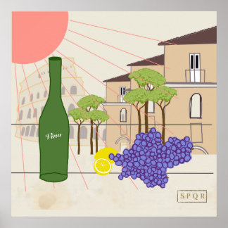 Affiche L'heure de l'apéritif à Rome