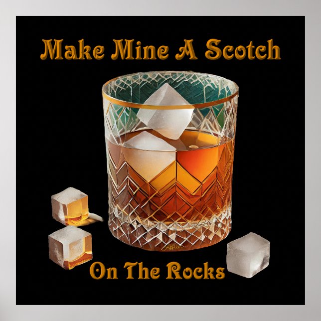 Affiche L'Heure Du Cocktail Faire De Moi Un Scotch Sur Les (Devant)