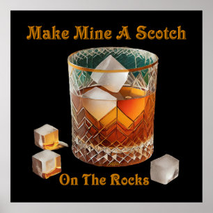 Affiche L'Heure Du Cocktail Faire De Moi Un Scotch Sur Les