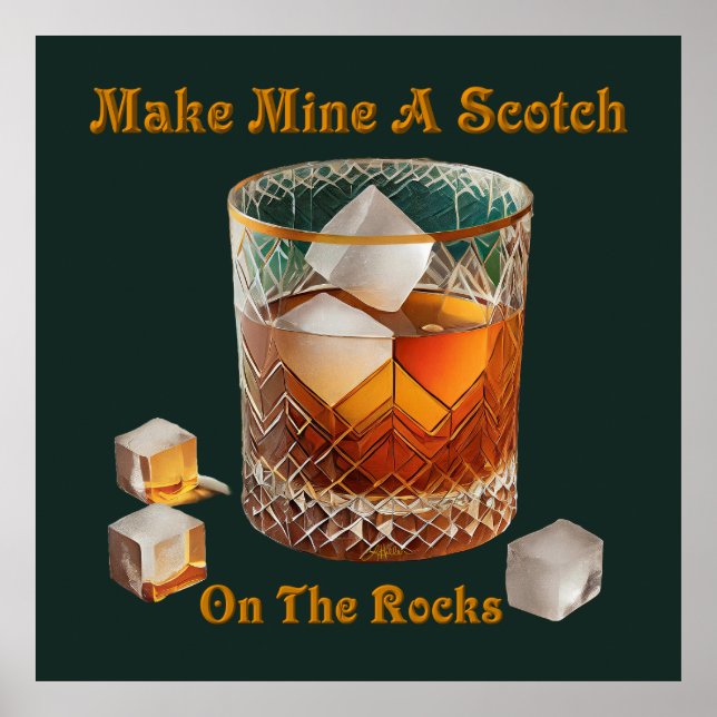 Affiche L'Heure Du Cocktail Faire De Moi Un Scotch Sur Les (Devant)