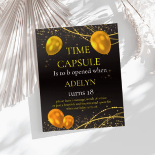 Affiche "L'heure du premier anniversaire du bébé noir et o