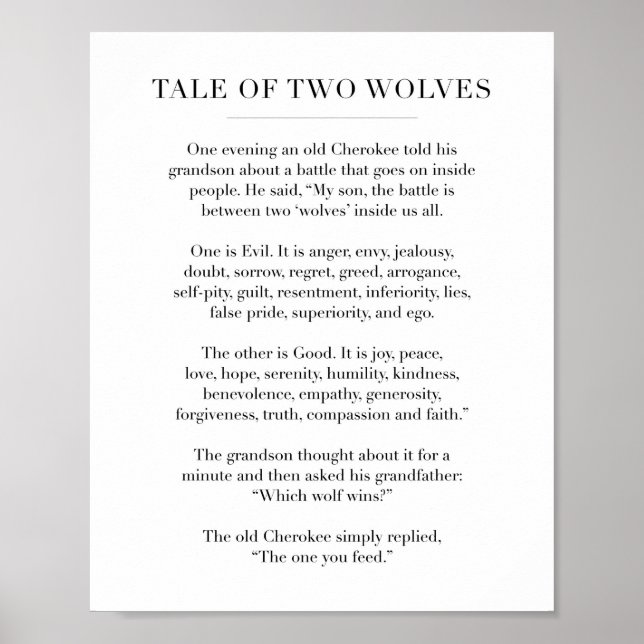 Affiche L'histoire de deux loups (Devant)