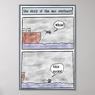 Affiche l'histoire de l'homme par-dessus bord