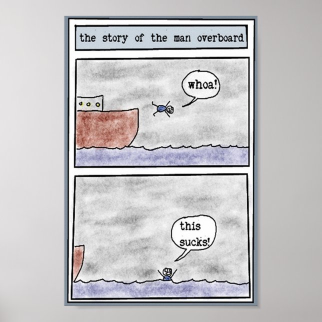 Affiche l'histoire de l'homme par-dessus bord (Devant)