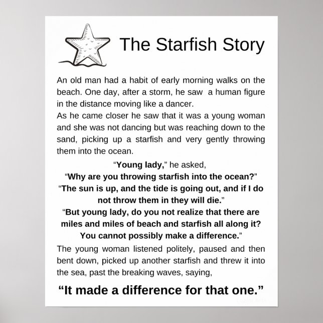Affiche L'histoire de Starfish, poème de Starfish (Devant)