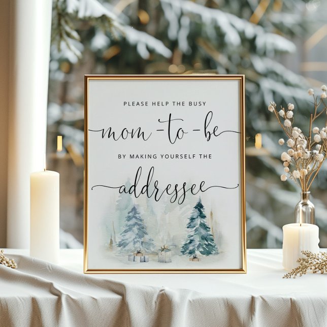 Affiche L'hiver aide la maman occupée à s'adresser à une e (Créateur téléchargé)