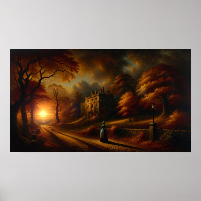 Affiche 'L'hiver arrive' Peinture Vintage (Devant)