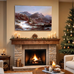 Affiche L'hiver dans les montagnes