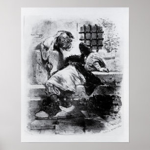 Affiche L'homme dans le masque de fer dans sa prison