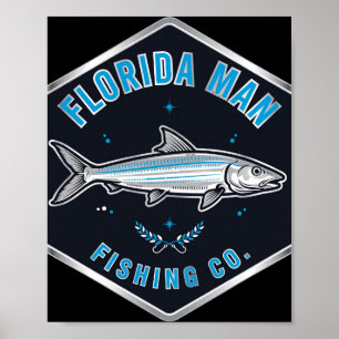 Affiche L'homme de Floride Badge Art de pêche Bonefish