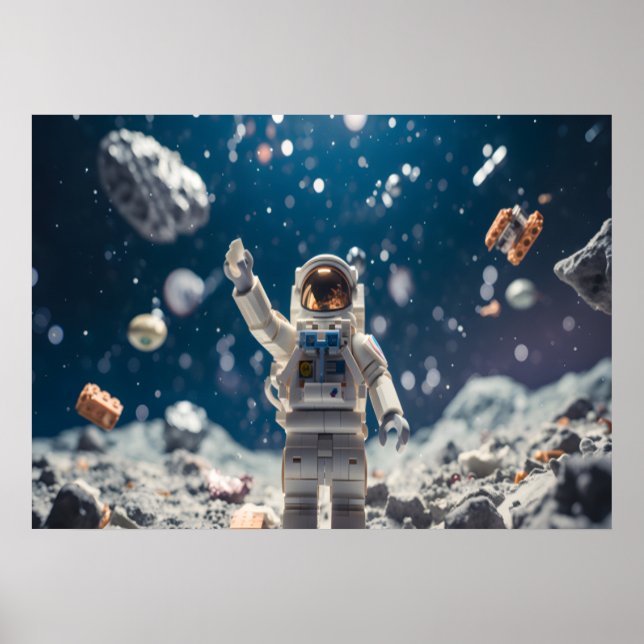 Affiche L'homme de l'espace mur dans l'espace (Devant)