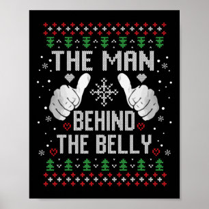Affiche L'Homme De Noël Derrière Le Ventre Papa Grossesse 