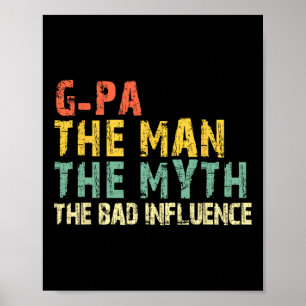 Affiche L'Homme Le Mythe Mauvais Influence Drôle Rétro Vin