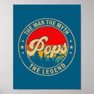 Affiche L'homme Pops Mythe Légende Illustration Vintage