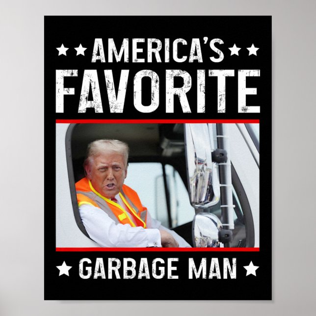 Affiche L'homme-poubelle américain favori Drôle Trump Garb (Devant)