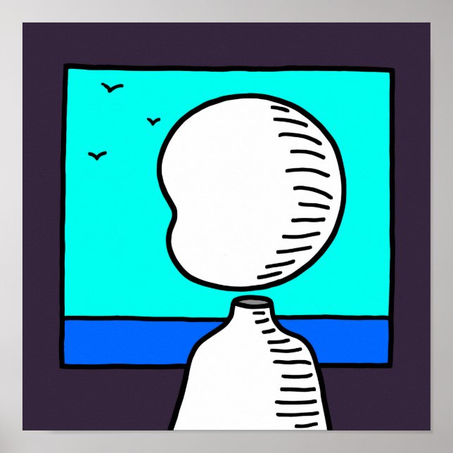 Affiche L'homme regarde l'horizon silencieux. (Devant)