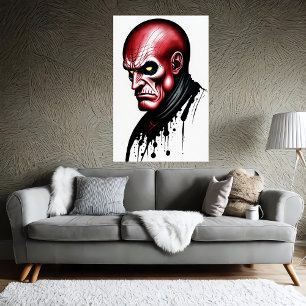 Affiche L'homme rouge aux yeux jaunes   Art AI