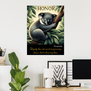 Affiche L'honneur prospère dans le repos Serene Koala