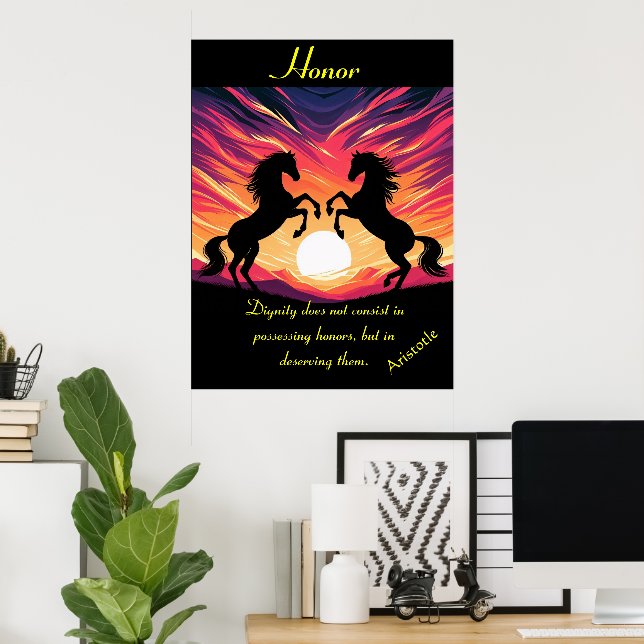 Affiche L'honneur résonne à travers les plaines de Sunset (Bureau à domicile)