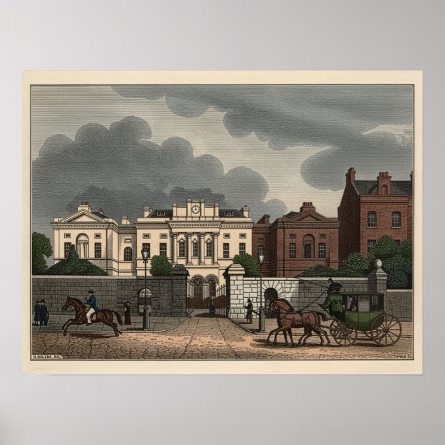Affiche L'hôpital St. Patrick Dun à Dublin, Irlande 1835 (Devant)
