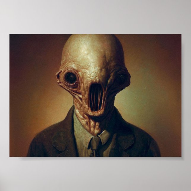 Affiche L'horreur dans un portrait de costume (Devant)